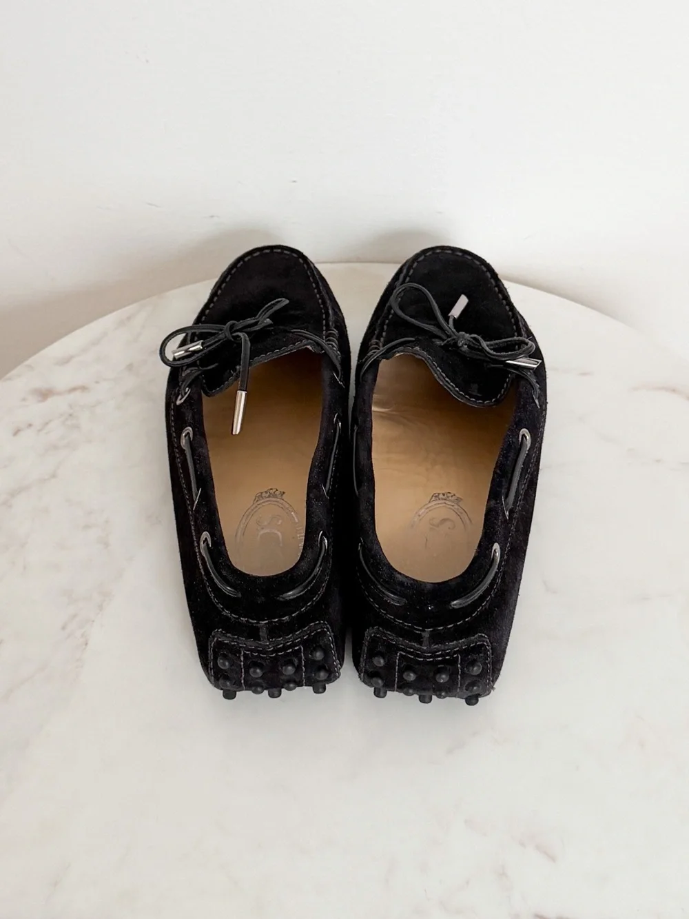 Tod's Gommino Suede Driver Loafers Black Size 38 EU 8 US